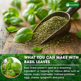 Lavendium, Premium 8oz Dried Basil – 100% Pure, Non-GMO, Gluten-Free, Vegan – Aromatic Culinary Herb for Cooking, Garnish, and Seasoning – No Additives or Preservatives – Resealable Bag
