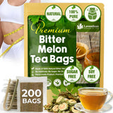 Lavendium, Premium Bitter Melon Fruit Tea Bags, 100% Natural and Pure, Hand-made, Made With Natural Materials-Corn Fiber Tea Bag, Sugar Free, Caffeine Free, Gluten Free, Vegan