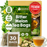 Lavendium, Premium Bitter Melon Fruit Tea Bags, 100% Natural and Pure, Hand-made, Made With Natural Materials-Corn Fiber Tea Bag, Sugar Free, Caffeine Free, Gluten Free, Vegan