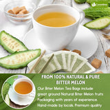 Lavendium, Premium Bitter Melon Fruit Tea Bags, 100% Natural and Pure, Hand-made, Made With Natural Materials-Corn Fiber Tea Bag, Sugar Free, Caffeine Free, Gluten Free, Vegan