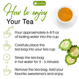 Lavendium, Premium Bitter Melon Fruit Tea Bags, 100% Natural and Pure, Hand-made, Made With Natural Materials-Corn Fiber Tea Bag, Sugar Free, Caffeine Free, Gluten Free, Vegan