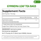 Lavendium, Premium Gymnema Leaf Tea Bags, 100% Natural & Pure from Gymnema Leaves, Gymnema Tea Bags for Diabetics - COLD-DRIED for Maximum Freshness and Nutrient Retention, No Sugar, Vegan