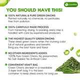 Lavendium, Dried Chopped Green Onions, 100% Natural & Pure Scallion Flakes, Non-GMO, No Preservatives, Gluten-Free, Plant-Based & Vegan, Perfect for Cooking, Salads & Garnish