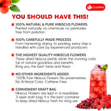 Lavendium, Dried Hibiscus Flowers, 100% Natural & Pure Hibiscus Roselle, No Additives or Preservatives, Non-GMO, Plant-Based & Vegan, Perfect for Tea, Beverages & Herbal Infusions