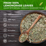 Lavendium, Dried Lemongrass Tea Leaves, 100% Natural & Pure Lemongrass Herb, No Additives or Preservatives, Non-GMO, Plant-Based & Vegan, Perfect for Herbal Tea & Infusions