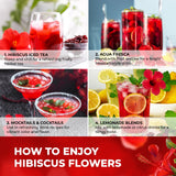 Lavendium, Dried Hibiscus Flowers, 100% Natural & Pure Hibiscus Roselle, No Additives or Preservatives, Non-GMO, Plant-Based & Vegan, Perfect for Tea, Beverages & Herbal Infusions