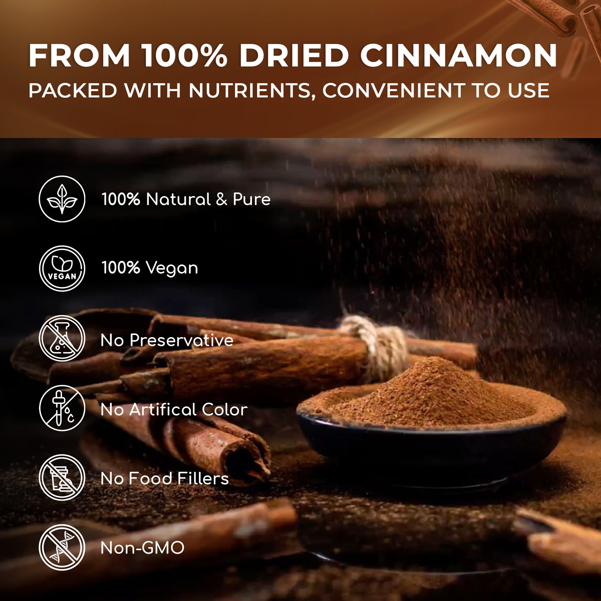 Lavendium, Premium 20oz (1.25 lbs) Cinnamon Powder, 100% Natural & Pure Ground Cinnamon Bark, No Additives or Preservatives, Non-GMO, Gluten-Free, Plant-Based & Vegan, Perfect for Baking, Cooking & Beverages