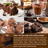 Lavendium, Premium Cacao Powder, 100% Natural & Pure, Unsweetened, Rich Chocolate Flavor, Perfect for Baking & Smoothies No Additives, No Gluten, Vegan
