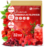 Lavendium, Dried Hibiscus Flowers, 100% Natural & Pure Hibiscus Roselle, No Additives or Preservatives, Non-GMO, Plant-Based & Vegan, Perfect for Tea, Beverages & Herbal Infusions