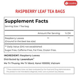 Lavendium, Premium Raspberry Leaf Tea Bags, 100% Natural & Pure, Loose Leaf Raspberry Herbal Tea, No Sugar, No Caffeine, No Gluten, Vegan
